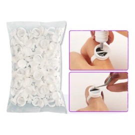 500 Piezas De Anillo Para Pigmento De Pestañas,cejas.belleza