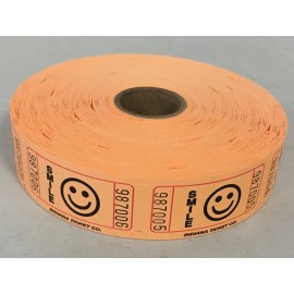 Roll of 1000 Smile Face Tickets Smile Emoji 8 Colors Raffle Fun Fair Carnival - Orange Smile