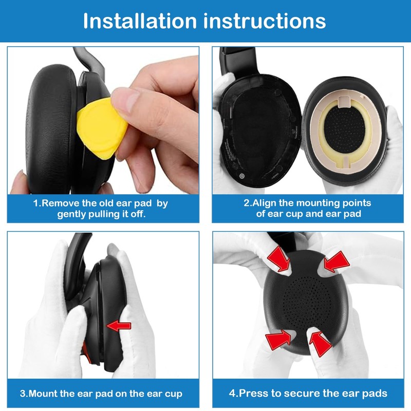 Replacement Ear Pads for Jabra Evolve2 65/Evolve2 40/Elite 45h On-Ear