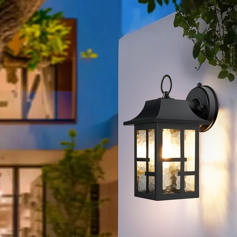 OKELI Dusk to Dawn Outdoor Wall Lights, Exterior Waterproof Lantern,