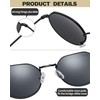 Pro Acme Glass Round Sunglasses for Women Men, Metal Frame