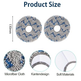 8 pcs Mopping Pads for ECOVACS DEEBOT X1 Omni / X2 Omni / X2 Omni Combo / X1 Turbo / T10 Omni / T20 Omn - 8 PCS Vacuum Washable Microfiber Replacement Mop Cloths