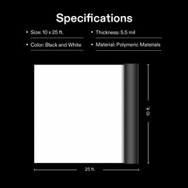 VIVOSUN Black and White Panda Film, 10' x 25' 5.5 Mil Poly Film, Blackout Tarp for Warm House