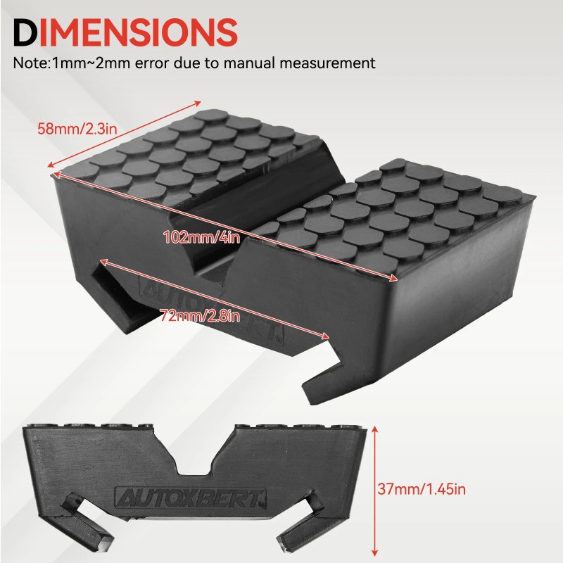 AUTOXBERT Rubber Car Axle Jack Pad Jacking Stand Pad Adapter