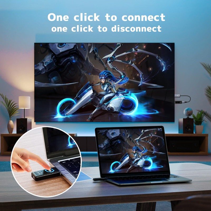 Wireless HDMI Transmitter and Receiver 4K, 2.4/5GHz 1080P Portable Wireless
