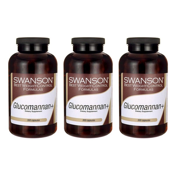 Swanson Glucomannan+ 300 Capsules (3 Pack)