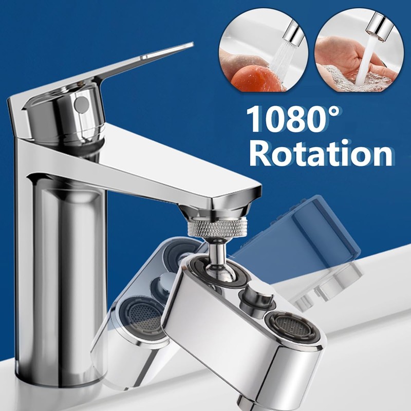 Tap Attachment Swivelling - 1080 Degree Rotatable Double Function Tap