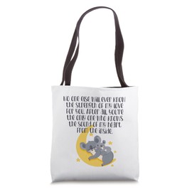 Mother & Baby Koalas Sleeping On The Moon Inspirational Tote Bag