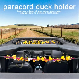 Rubber Ducks Holder for Jeep,Paracord Duck Holder for Jeep Wrangler YJ TJ JK JL JT,Can Hold 34 Rubber Ducks,Black/Red