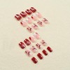 YEFIUO Christmas Red Press on Nails Short Square Xmas Cute