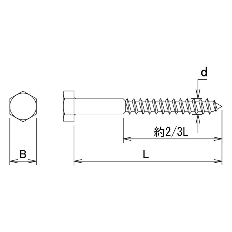 Coach Screw Unichrome 6X65 (50pcs)