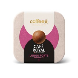 CoffeeB Café Royal Lungo Forte - Compostable Coffee Balls, Pack of 9, Compatible with CoffeeB Machines, with Notes of Cocoa, Caramel and Pepper
