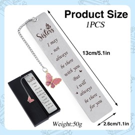 Shejdgart Metal Bookmark Gifts for Sisters - Inspirational Sister Birthday Gifts for Sister, Encouraging Graduation Christmas Wedding Birthday Accompany Present for Sister Stepsister