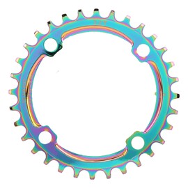 104BCD Mountain Bike Positive &amp; Negative Tooth Disc Chain Wheel Chainring Colorful Plating Color(32T )