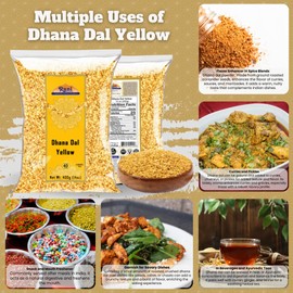 Rani Dhana Dal (Roasted Coriander Seeds) Yellow 14oz (400gm) ~ All Natural | Vegan | No Colors | Gluten Friendly | NON-GMO | Kosher | Indian Origin