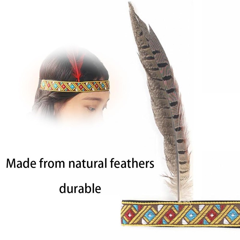 Indian Headband Headdress Feather Headband Native American Feather Headband Hair