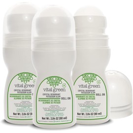 Vital Green Desodorante Roll-On Natural, Alumbre de Potasio, 90ml, 3pk