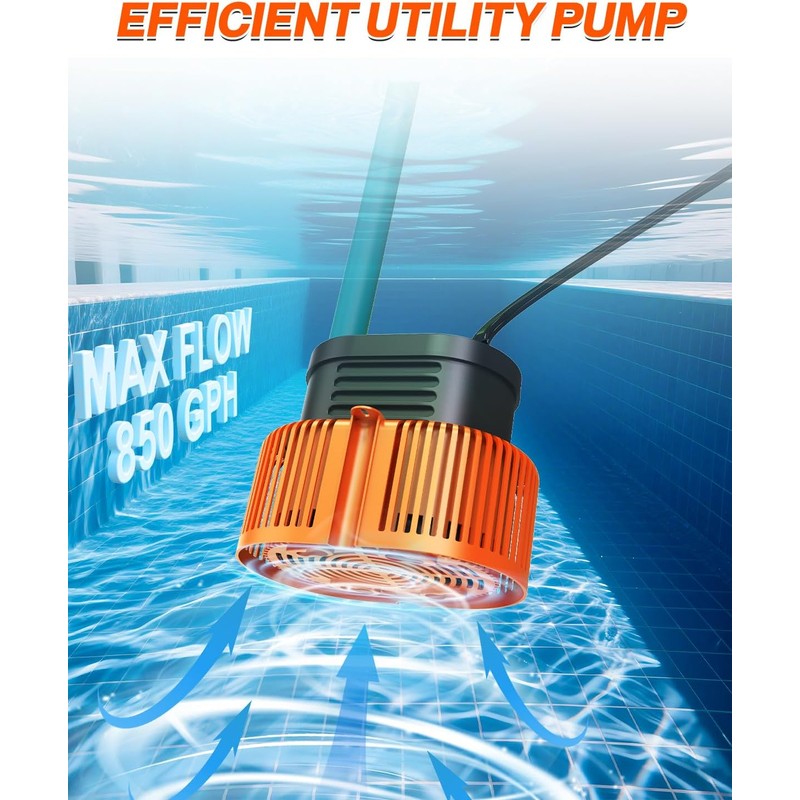 Pool Cover Pump above Ground - Submersible Water Sump Pump