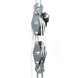 XPOtool Pulley up to 180 kg with 20 m nylon rope, pulley with pulley and circlips, hand winch up to 3 m lifting height, hand cable hoist 6:1