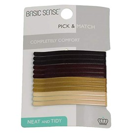 Basic Sense Jumbo Metal Hair Pins Sturdy Strong Bobby Slides Clips For Thick Hairpins for Unisex a pack of 12pcs, Medium Brown