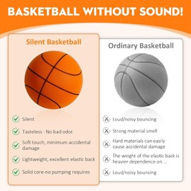 Silent Basketball-Size 7 (29.5") Upgrade Dribble Dream Silent Basketball, Silent Basketball Dribbling Indoor Basketball No Noise, Foam Basketball Indoor Training Ball for Various Indoor Activities