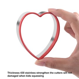 Heart Cookie Cutter for Valentine’s Day, 3 PCS Heart Shape Biscuit Cutter Set with Soft Silicone Heavy Duty Stainless Steel Baking Pastry Set for Decorating in Valentine’s Day, Birthday…