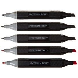 Spectrum Noir Aqua Artist's Water Based Dual Nib Marker Colouring Pens, Earth, Pack of 6, 19 x 9.6 x 2.1 cm
