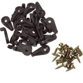 BAIRONG 25pcs Glass Door Retainer Clips Kit - Suitable for 4mm Thick Glass Plastic Panel Clamp with Metal Screws - Brown