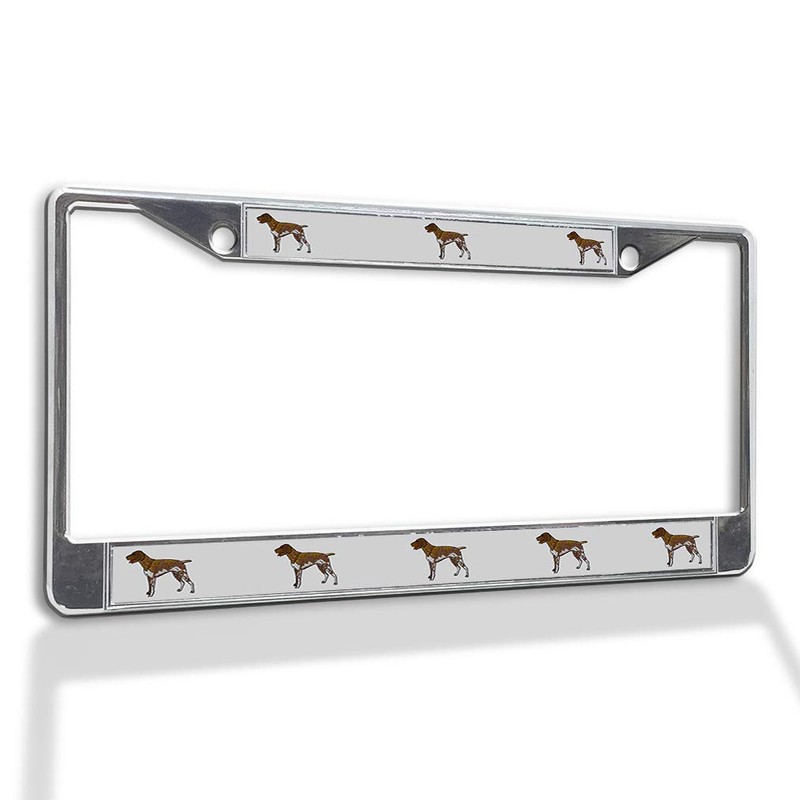 Fastasticdeals Metal Insert License Plate Frame German Shorthair Pointer Dog