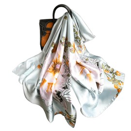 MAIRY Silk Scarfs for Women Large Satin Neckscarf Ladies Scarves Lightweight Elegant Gifts for Wedding Party Silky Evening Wraps and Shawls - 180202