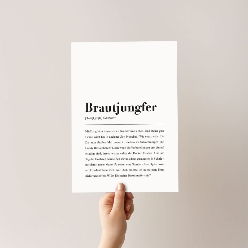 Bridesmaid Definition: DIN A4 poster