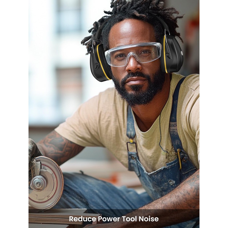 Dr.meter Hearing Protection Ear Muffs, 31dB Noise Reduction Safety Earmuffs
