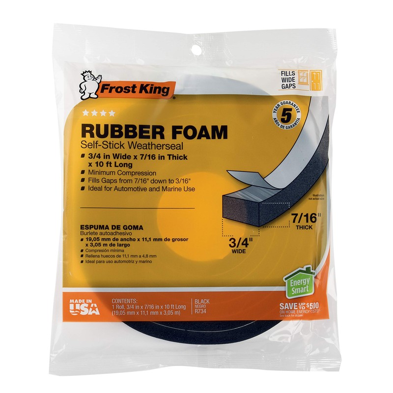 Frost King R734H Sponge Rubber Foam Tape 3/4" W X