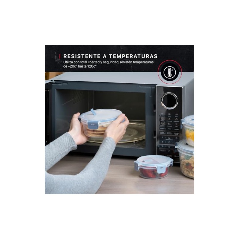 Set de Recipientes Apilables de Plástico para Alimentos con Tapas