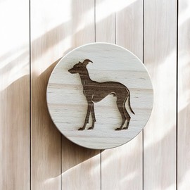 Ashton and Finch Greyhound Coaster – Wooden Greyhound Gift – Handcrafted Wooden Coaster for Dog Lovers