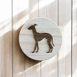 Ashton and Finch Greyhound Coaster – Wooden Greyhound Gift – Handcrafted Wooden Coaster for Dog Lovers