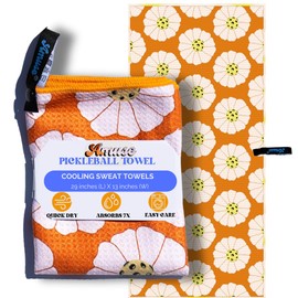 Amuse Pickleball Towel - Microfiber Cooling Sweat Towels with Cute Print - Pickleball Towels Funny for Men or Women - Cooling Towels for Neck & Face - Pickleball Accessories (Blooming Pickleballs)