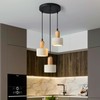 LBSQJ Modern Pendant Lights Cement White Chandelier Wooden Ceiling Lamps
