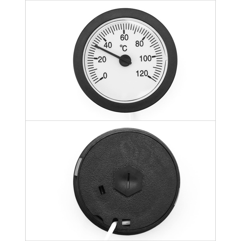 QWORK Thermometer with Sensor Capilar Used for Boilers, Heating and