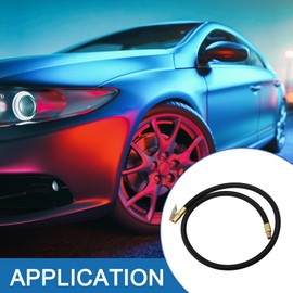 A ABSOPRO Tire Valve Connect Pipe Air Chuck Inflator Compressor Pump Extension Hose 80cm 31" for Car Motorbike Bike Quick Connect Copper Nylon 1 Pc