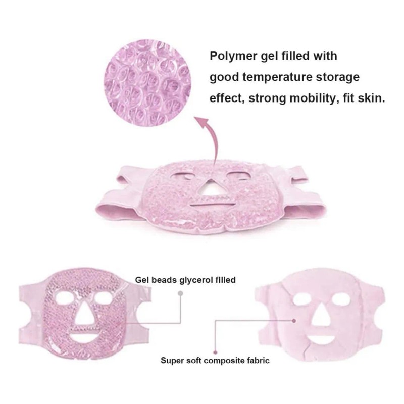 Máscara Facial Fría Y Caliente, Almohadilla De Hielo De Gel