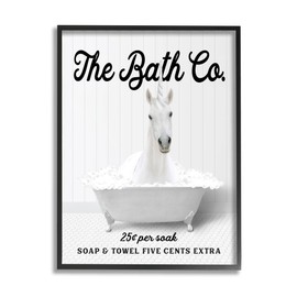 Stupell Industries Bubble Bathtub Unicorn Framed Giclee Art by Lettered and Lined