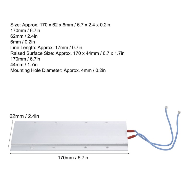 PTC Heating Element Aluminum Shell Ceramic Insulated Heater Plate with