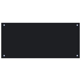 YLIEHS Stylish Black Kitchen Backsplash for Enhanced Cooking Experience, Heat-Resistant Tempered Glass, 35.4" x 15.7"