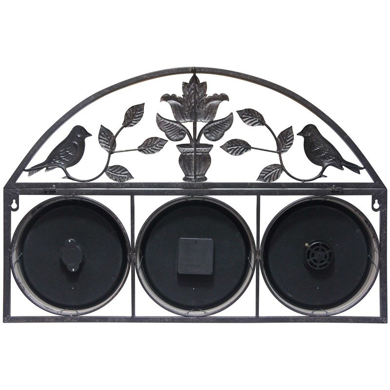 Infinity Instruments LTD. Jardin Indoor/Outdoor Clock/Thermometer/Hygrometer, Brown, 26" x 17.25"