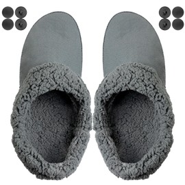 Endoto Fuzzy Inserts for Croc Replacement Fur Fluffy Fleece Liners Winter Warm Inner Lining Socks for Men and Women(Color:Grey,Size:Men10/Women12)