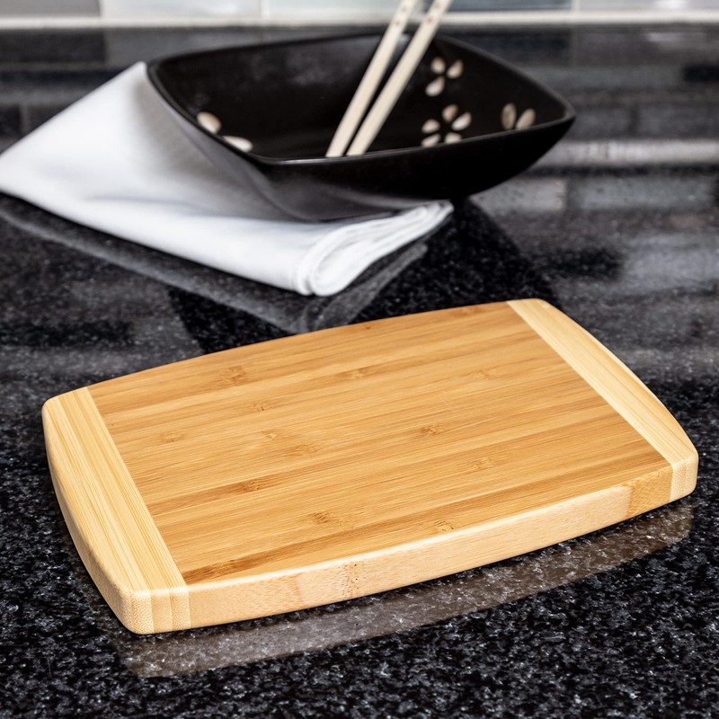 Joyce Chen Small Burnished Bamboo Cutting Board, 6x9 Inches