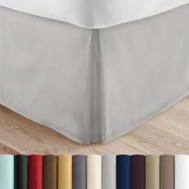 Linen Market Bed Skirt - Ultra Soft Microfiber - Easy Fit with 14 Inch Tailored Drop - Hotel Quality, Shrinkage & Fade Resistant - Bed Cover - Twin Bed Skirts - Bedroom Décor - (Twin, Light Gray)