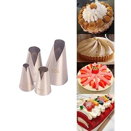 Saint Honore Piping Tips,Enhance Your Pastry Creations with V Wave Pastry Tips Nozzles (4 Pcs)