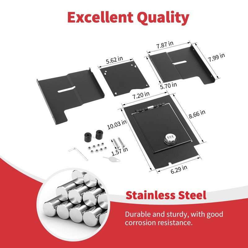 Linskip Console Valuables Safe Fit for 2010-2024 Toyota 4Runner, for